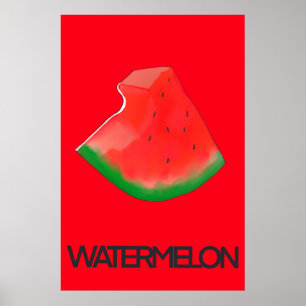 Cute Hand Payed Watermelon Poster
