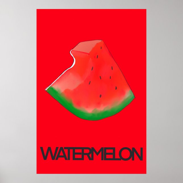 Cute Hand Payed Watermelon Poster (Framsidan)