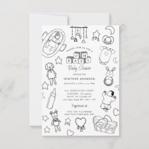 Cute Hand plockade Baby Shower Inbjudningar