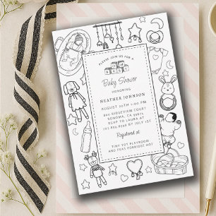 Cute Hand plockade Baby Shower Inbjudningar