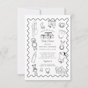 Cute Hand plockade Baby Shower Inbjudningar