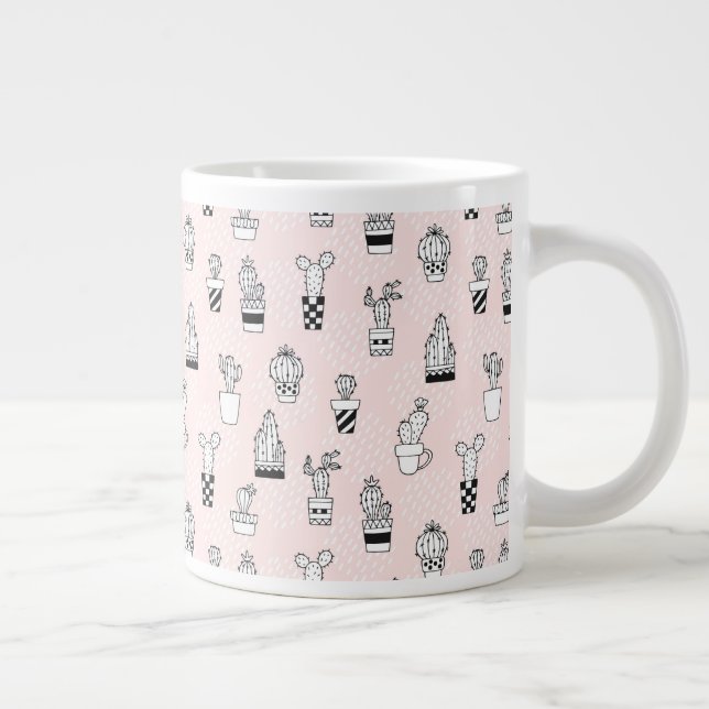 Cute Hand plockade Cactus Mönster Jumbo Mugg (Höger)