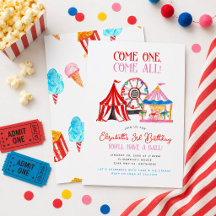 Cute Hand plockade Carnival Circus Birthday
