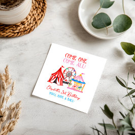 Cute Hand plockade Carnival Circus Birthday Pappersservett