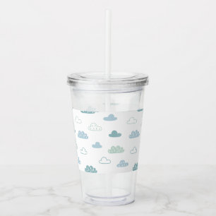 Cute Hand plockade Cloud Mönster Take Away Mugg