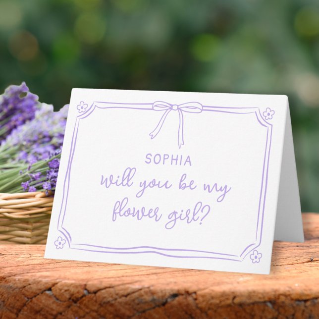 Cute Hand plockade Coquette Bow Flower Girl Frieri Kort (Skapare uppladdad)