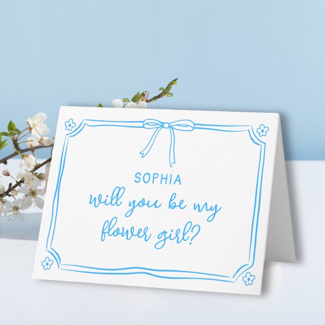 Cute Hand plockade Coquette Bow Flower Girl Frieri Kort (Skapare uppladdad)