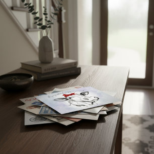 Cute Hand plockade Cow Bandana Flytta Notice Vykort