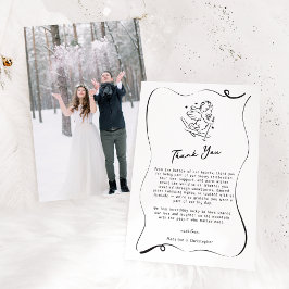 Cute Hand plockade Cupid Ski Winter Wedding Tack Kort
