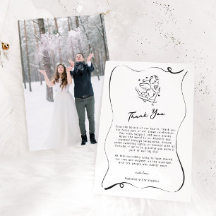 Cute Hand plockade Cupid Ski Winter Wedding Tack Kort