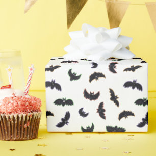 Cute Hand plockade Fladdermus Mönster Halloween Presentpapper