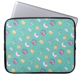 Cute Hand plockade handsäckar Doodles Mönster Teal Laptop Fodral