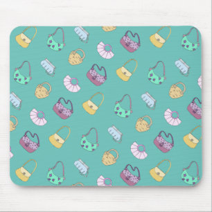 Cute Hand plockade handsäckar Doodles Mönster Teal Musmatta