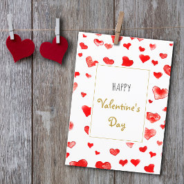 Cute Hand plockade Hearts Glad Alla hjärtans dag Helgkort