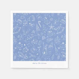 Cute Hand plockade Helgdag Doodle Mönster Pappersservett