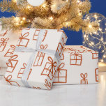 Cute Hand plockade julgåva Paket Mönster Presentpapper<br><div class="desc">En äcklig söt hand plockade-dockor mönster i paket under julen. Röda blyertspennan stil.</div>