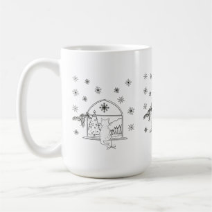 Cute hand plockade, julklat Helgdag Kaffemugg
