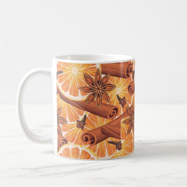 Cute Hand plockade Lemon-skivor Kaffemugg (Vänster)