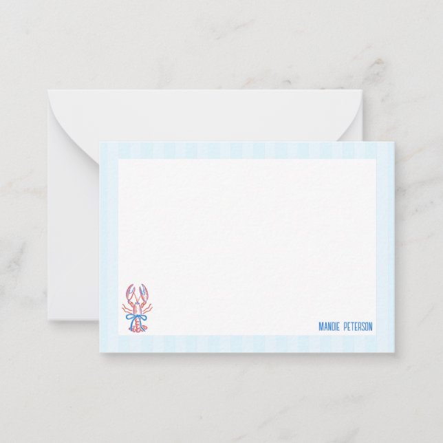 Cute Hand plockade Lobster Anteckningskort (Framsida)