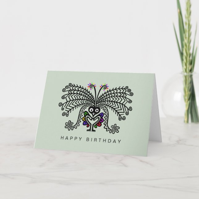 Cute Hand plockade - LYREBIRD - Natur - Australien Kort (Framsida)