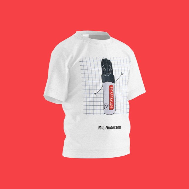Cute Hand plockade Marker Namn T-Shirt (Skapare uppladdad)