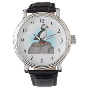 Cute Hand plockade Puffin Armbandsur