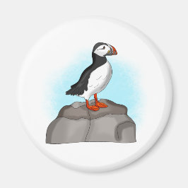 Cute Hand plockade Puffin Magnet
