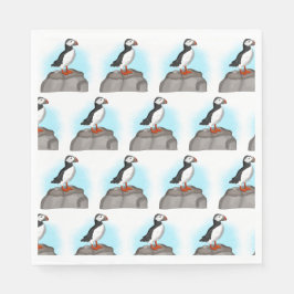 Cute Hand plockade Puffin Pappersservett