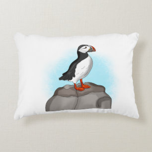 Cute Hand plockade Puffin Prydnadskudde