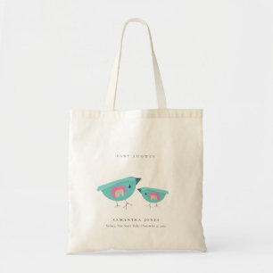 Cute Hand plockade Rainbow Blue Birdy Baby Shower Tygkasse