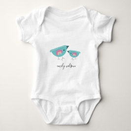 Cute Hand plockade Rainbow Blue Birdy Mor Baby T Shirt
