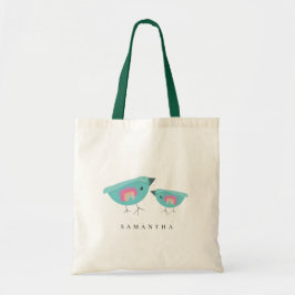 Cute Hand plockade Rainbow Blue Birdy Mor Baby Tygkasse