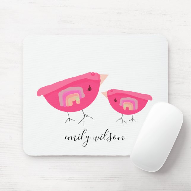 Cute Hand plockade Rainbow Rosa Birdy Mor Baby Musmatta (Med mus)