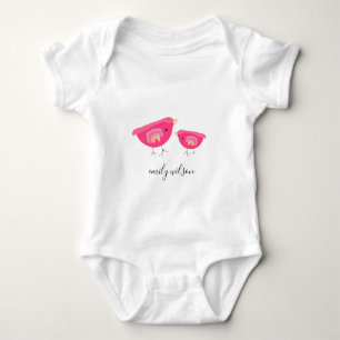 Cute Hand plockade Rainbow Rosa Birdy Mor Baby T Shirt