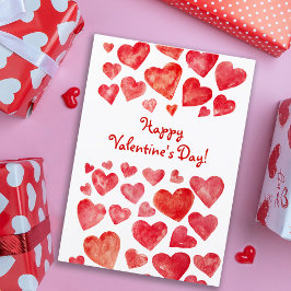 Cute Hand plockade Red Hearts Glad Alla hjärtans d Helgkort