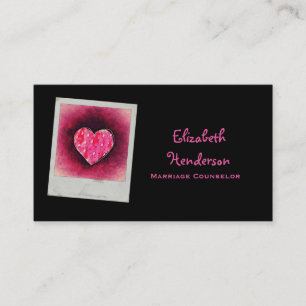 Cute Hand plockade Rosa Heart Visitkort