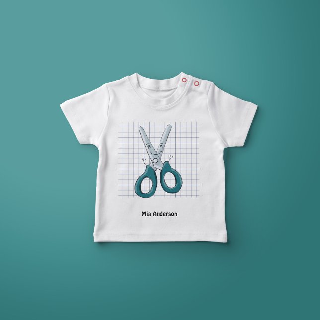 Cute Hand plockade Sissors Namn T-Shirt (Skapare uppladdad)