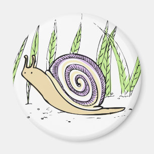 Cute Hand plockade Snigel Teckning Magnet