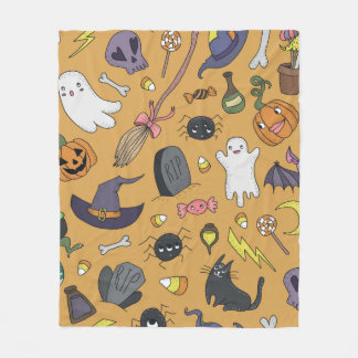 Cute hand plockade sömlös mönster med söt hand d fleecefilt