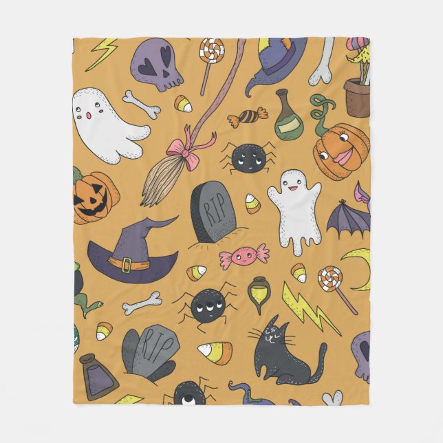 Cute hand plockade sömlös mönster med söt hand d fleecefilt (Framsidan)