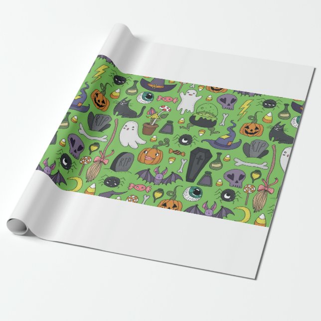 Cute hand plockade sömlös mönster med söt hand d presentpapper (Utrullad)