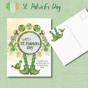 Cute Hand plockade St.Patrick Day Vykort