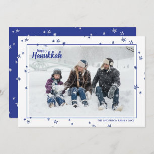 Cute Hand plockade Stars Lycklig Hanukkah-familjen Julkort