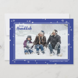 Cute Hand plockade Stars Lycklig Hanukkah Family H Julkort