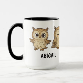 Cute hand plockade Uggla Anpassningsbar Cute Mugg