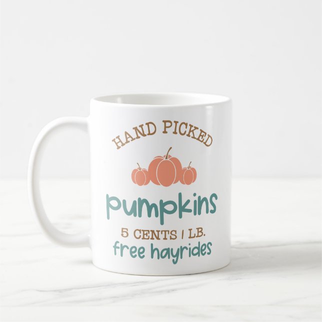 Cute Hand Pumpkins Coffee Mugg (Vänster)