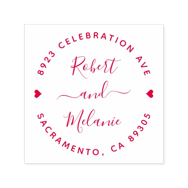 Cute Hand-skriftlig Namn Bröllop Returadress Självfärgande Stämpel (Design)