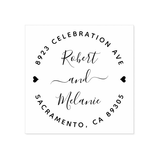 Cute Hand-skriftlig Namn Bröllop Returadress Stämpel (Tryck)