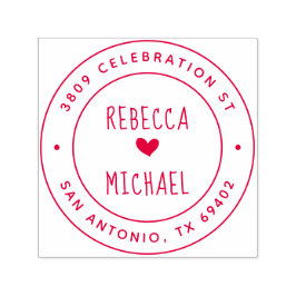 Cute Hand-skriftlig Namn Round-Returadress Självfärgande Stämpel