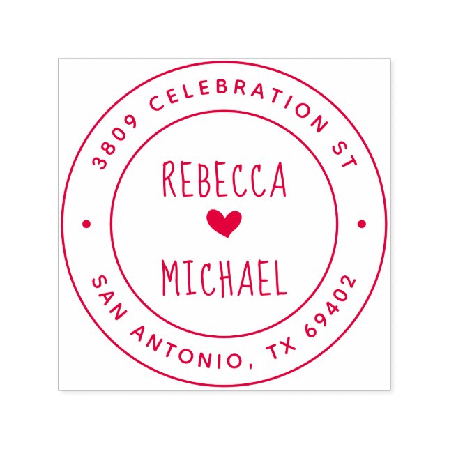 Cute Hand-skriftlig Namn Round-Returadress Självfärgande Stämpel (Design)